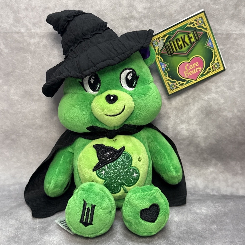 Wicked x Care Bears Good Luck Bear Plush Elphaba Limited Edition Toy Bear-NEW! - Picture 7 of 9